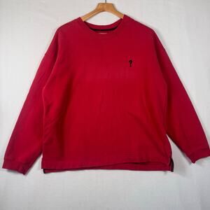 Vintage Guess Embroidered logo Sweatshirt Red Crewneck Grunge Y2K Skater size XL